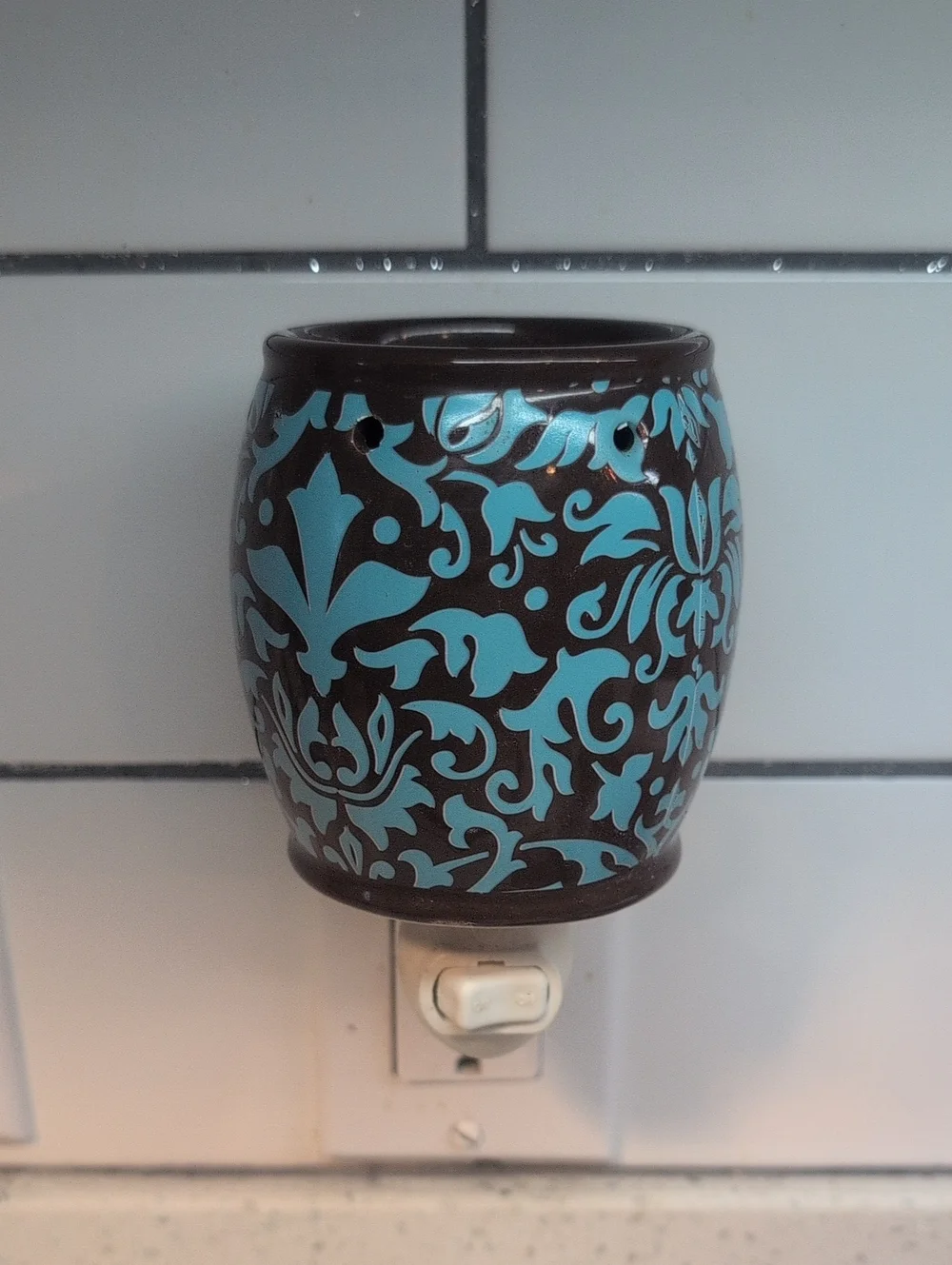 Turquoise & Brown Floral Ceramic Plug-In Warmer